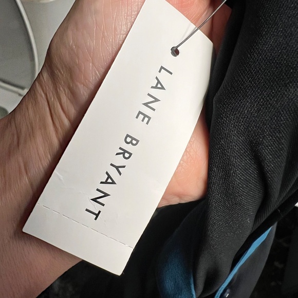 NWT🤩 |•LANE BRYANT•| Pretty Black & Teal Long Sleeve Dress Plus Size 22 - Picture 7 of 9